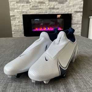 Nike Vapor Edge Pro 360 Ghost Football Cleats White Navy AO8277 106 Men Sz 9.5